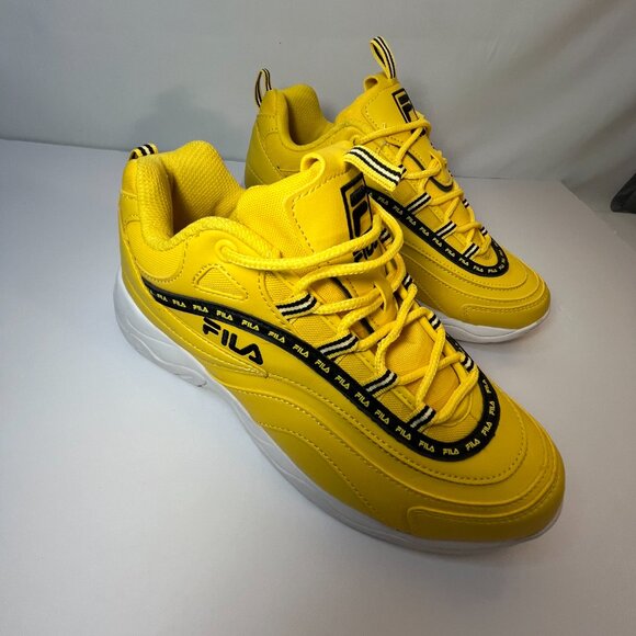 FILA Men's Sneaker- Ray Repeat,Yellow/White - Picture 2 of 12